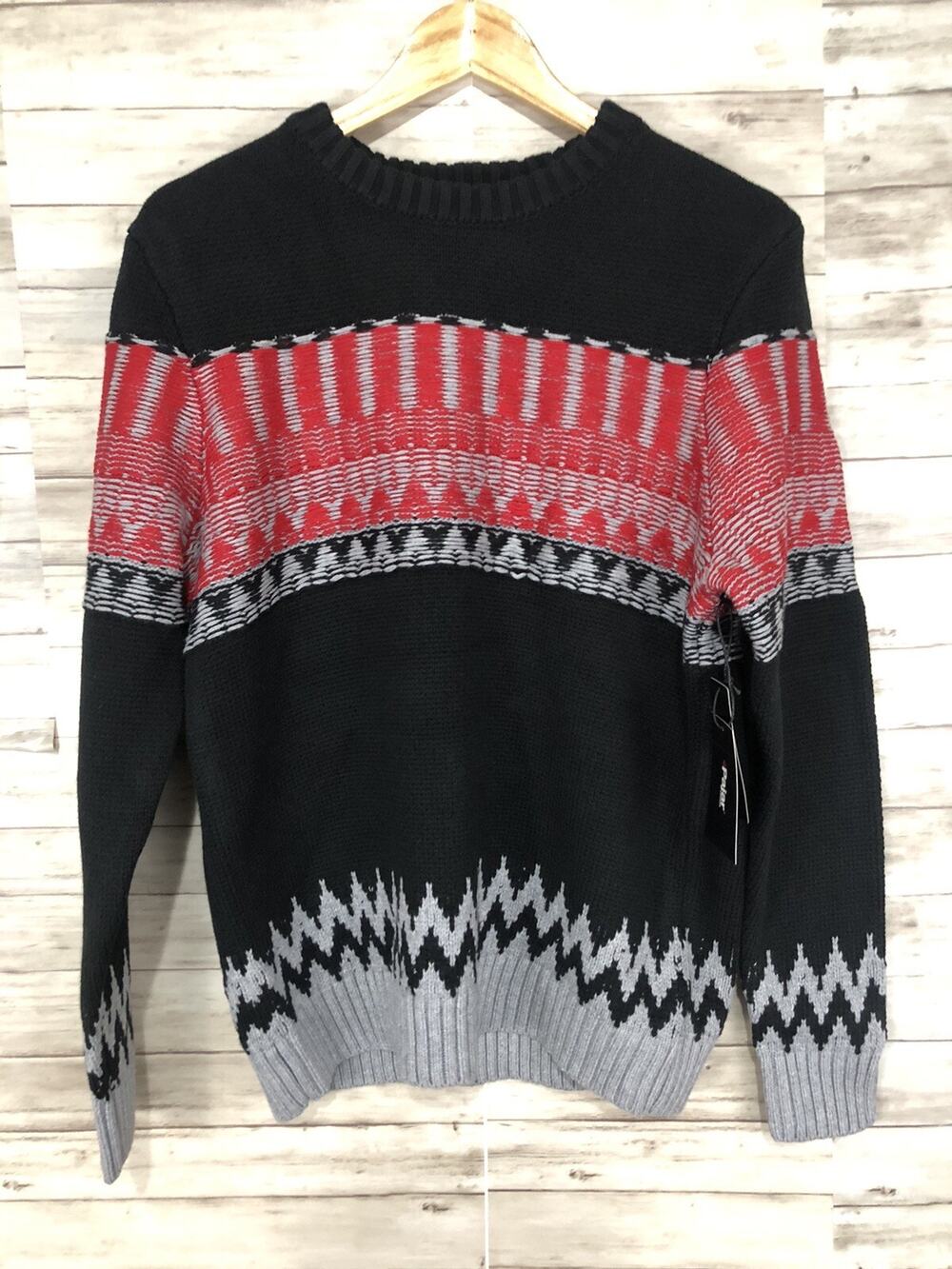 Pajar Canada Sweater Mens Small Fair Isle Black Pullover Sweatshirt Knit N79